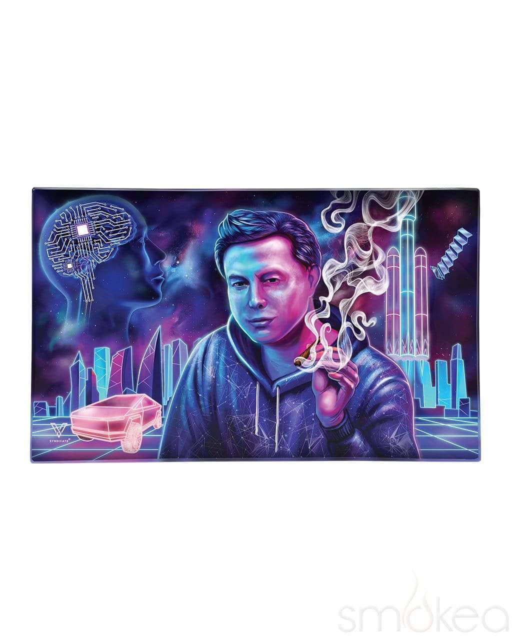 V Syndicate "Space Xhale" Glass Rolling Tray Medium