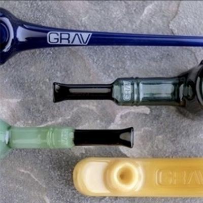 GRAV glass pipes lined up