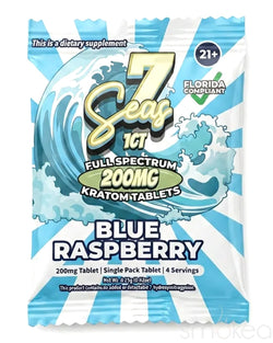 7 Seas 200mg Full Spectrum Kratom Tablet - Blue Raspberry