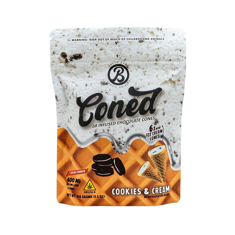 Baked Bags Coned Delta 8 Infused Treat | 600mg Cookies & Cream