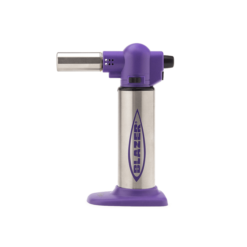 Blazer Big Buddy Butane Torch Lighter Purple-Stainless