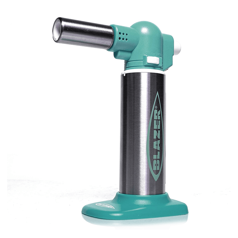 Blazer Big Buddy Butane Torch Lighter Teal-Stainless