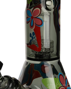 Cheech & Chong 15" Power to the Flower Dual Chamber Hex Beaker Bong