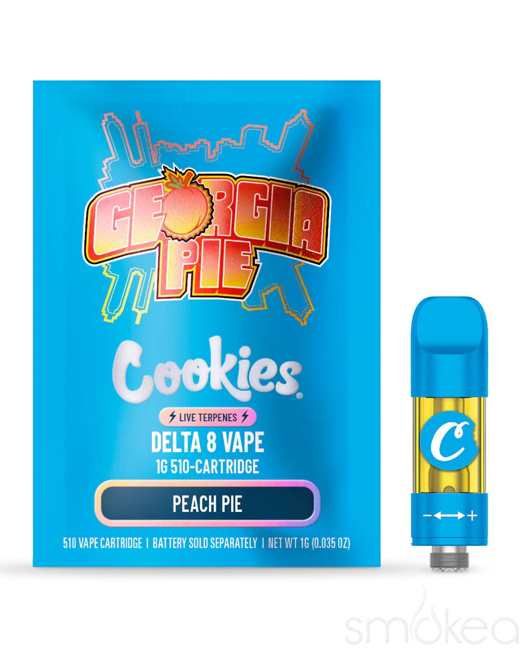 Cookies 1g Delta 8 Vape Cartridge w/ Live Terpenes - Georgia Pie Cookies 1g Delta 8 Vape Cartridge w/ Live Terpenes - Georgia Pie