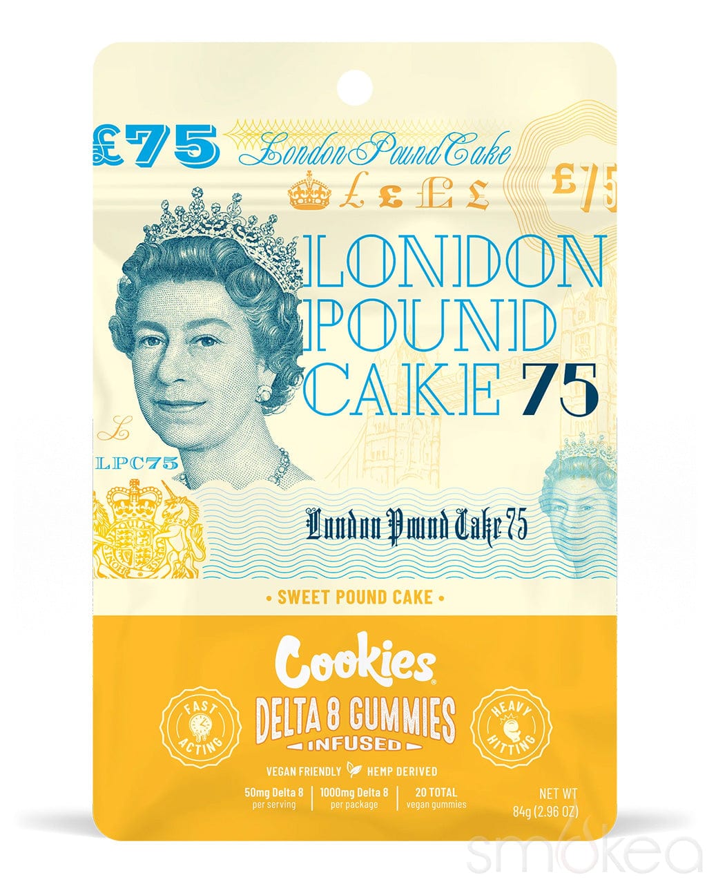 Cookies 50mg Delta 8 Gummies - London Pound Cake (20-Pack)