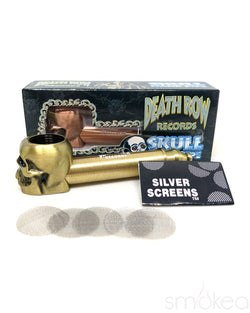 Death Row Records Metal Skull Hitter Pipe Gold