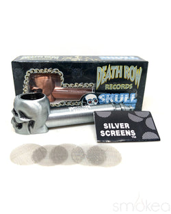 Death Row Records Metal Skull Hitter Pipe Silver