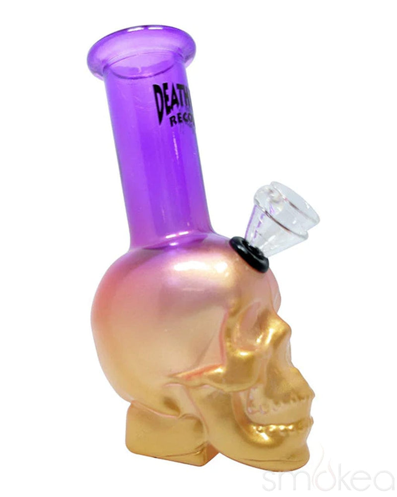 Death Row Records Skull Bubbler Bong Purple/Gold
