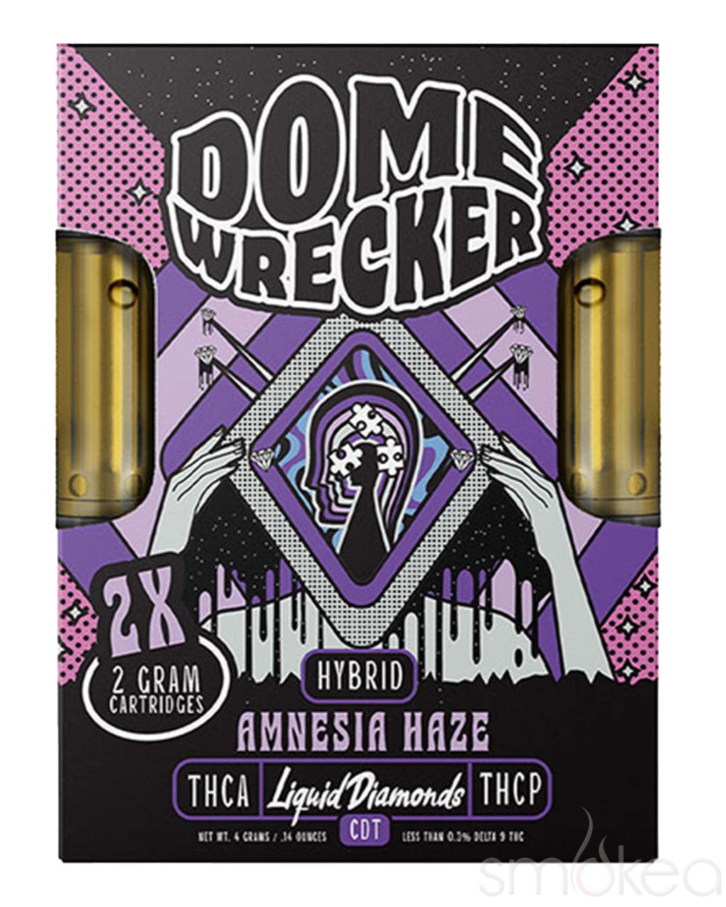 Dome Wrecker 2x2g THCA + THCP Cartridges - Amnesia Haze