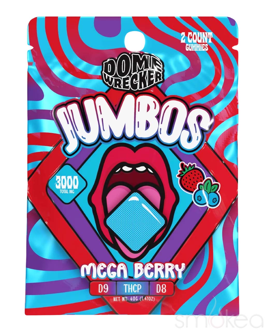 Dome Wrecker 3000mg Jumbos THC Gummies - Mega Berry