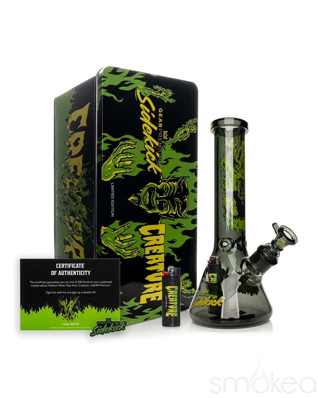 GEAR Premium x Creature 12" 7mm Limited Edition Hell Sidekick Bong