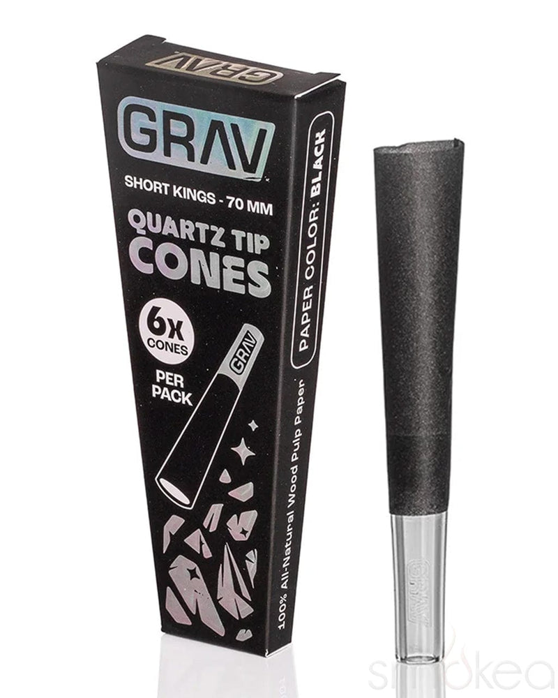 Quartz Root Tips GRAV Short Kings Quartz Tips Cones (6-Pack)