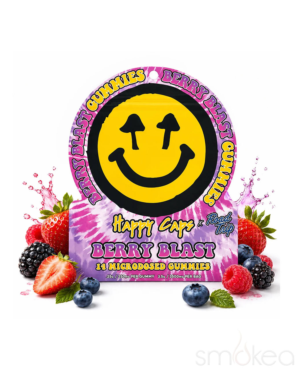 Happy Caps x Road Trip Microdosed Mushroom Gummies - Berry Blast