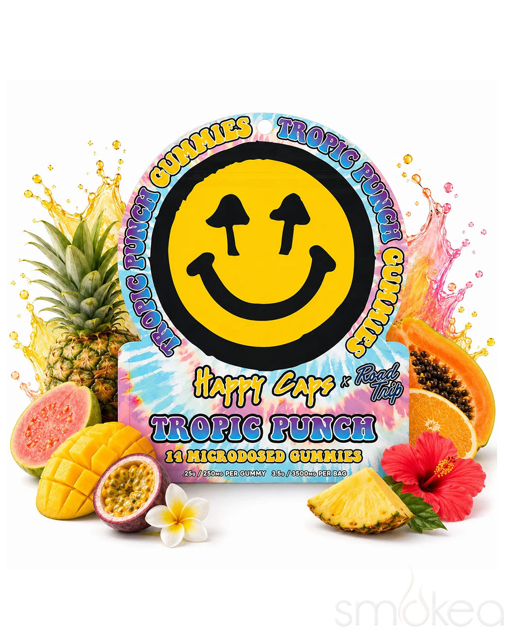 Happy Caps x Road Trip Microdosed Mushroom Gummies - Tropic Punch
