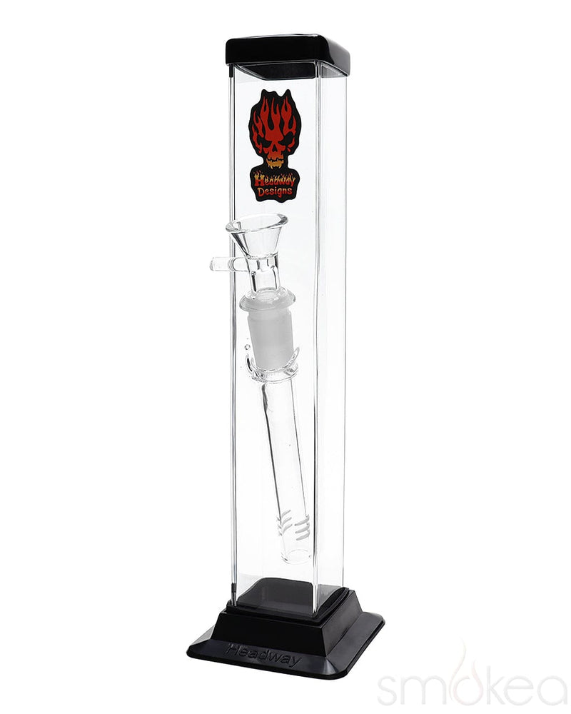 Headway Square Glass on Glass Straight Acrylic Bong 10"