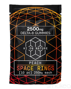 Hi On Nature 2500mg Delta 8 Space Rings Gummies - Peach