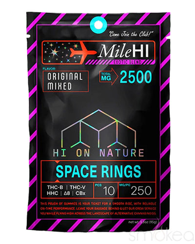Hi On Nature 2500mg Mile Hi Blend Space Rings Gummies (10-Pack)