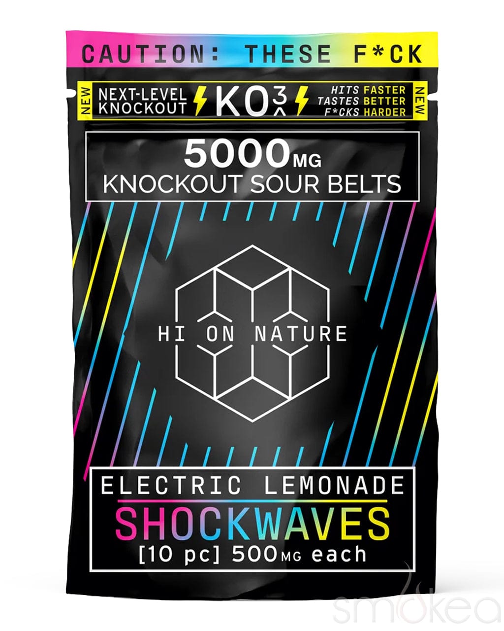 Hi On Nature 5000mg KO3 Knockout Shockwaves - Electric Lemonade (10-Pack)