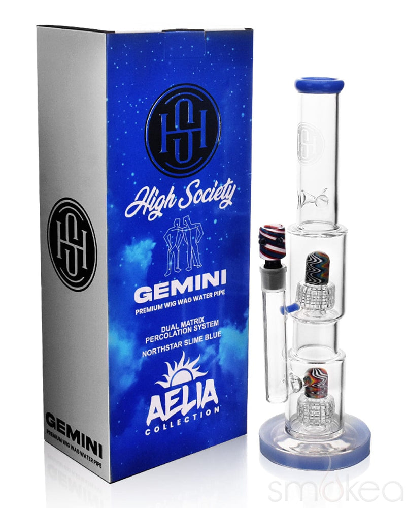 High Society Gemini Bong Blue