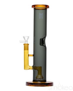 Human Grade 12" Straight Tube Bong Smoke/Yellow