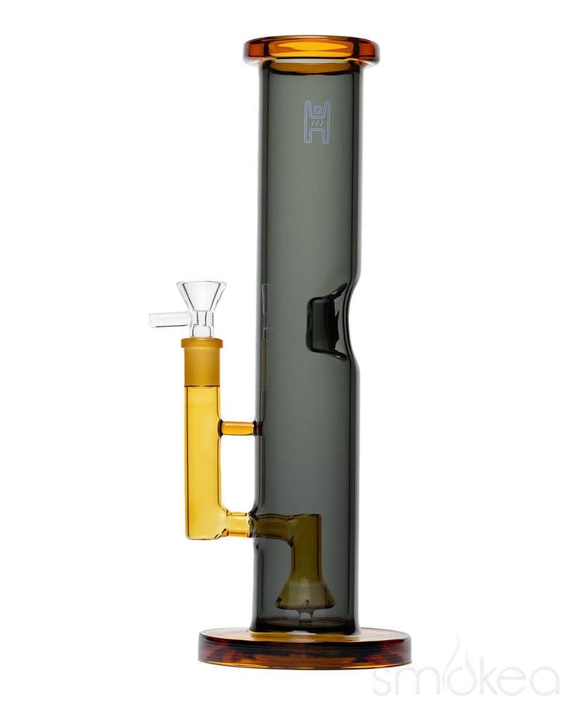 Human Grade 12" Straight Tube Bong Smoke/Yellow