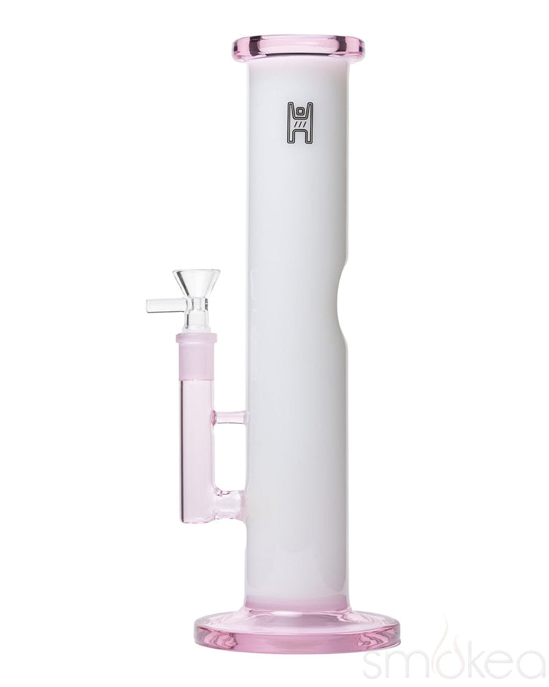 Human Grade 12" Straight Tube Bong White/Pink