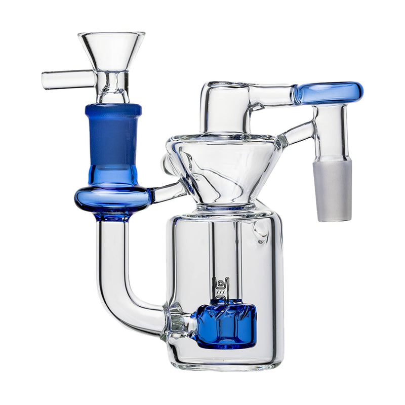 Human Grade 14mm Recycler Ash Catcher 90 Degree (14mm) / Light Blue