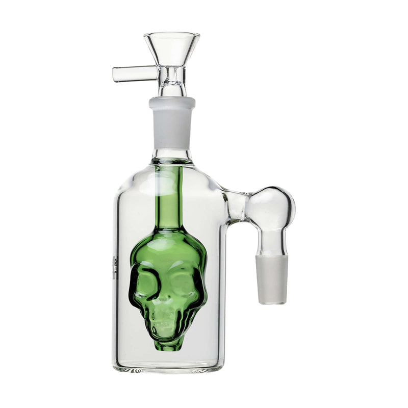Human Grade 14mm Skull Ash Catcher Green / 90 deg (14mm)