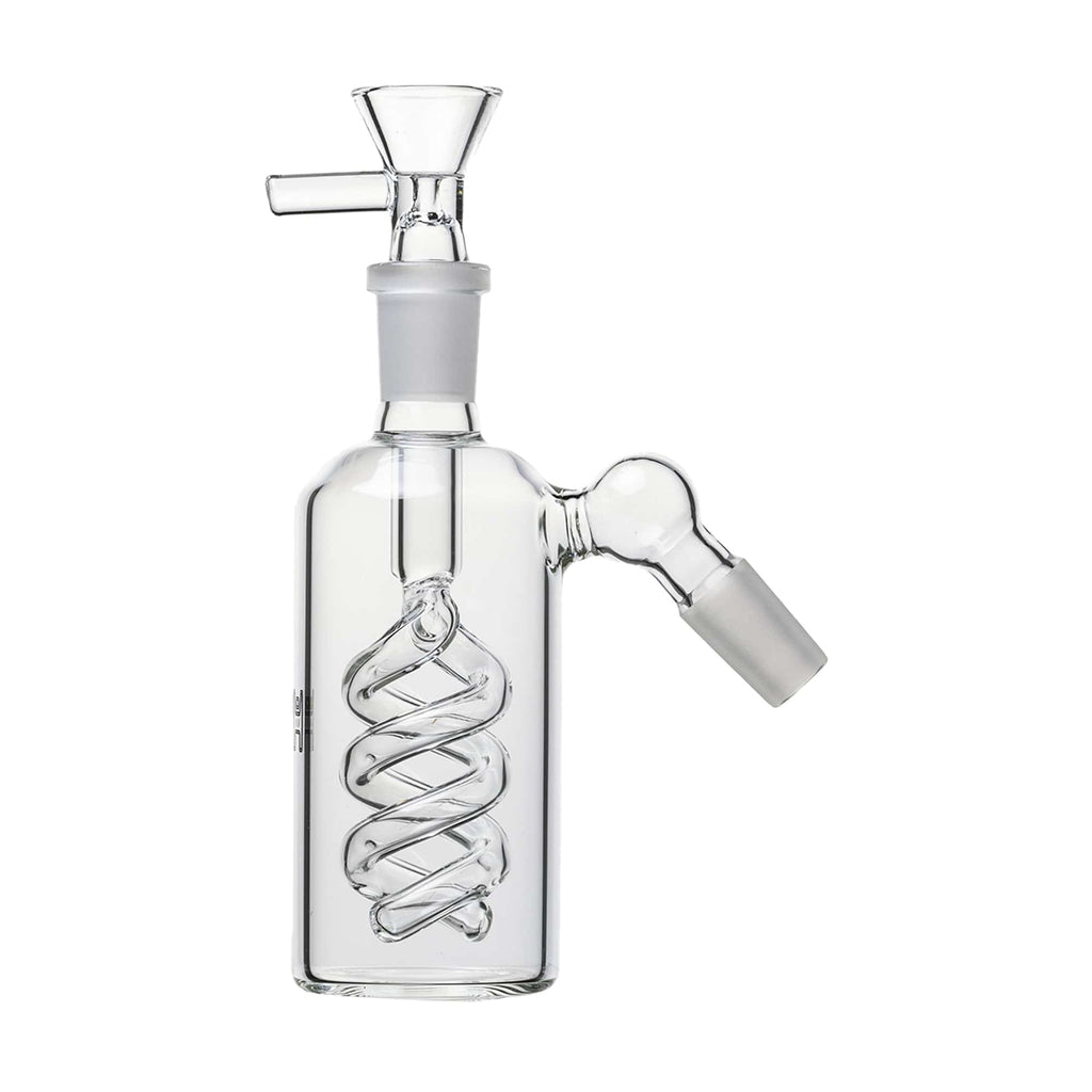 Human Grade 14mm Spiral Perc Ash Catcher Clear / 45 deg