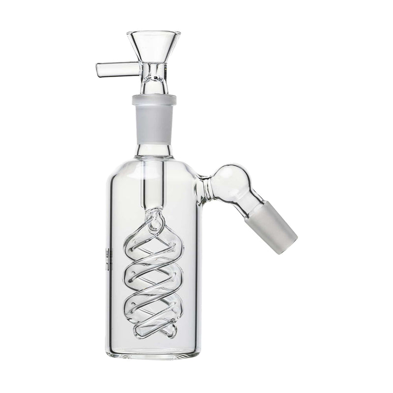 Human Grade 14mm Spiral Perc Ash Catcher Clear / 45 deg