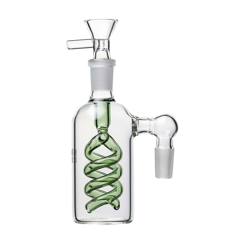 Human Grade 14mm Spiral Perc Ash Catcher Green / 90 deg