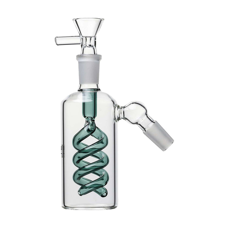 Human Grade 14mm Spiral Perc Ash Catcher Lake Green / 45 deg