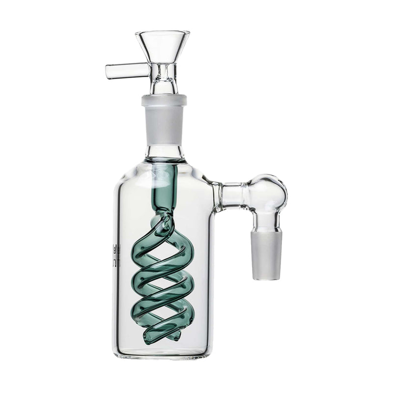 Human Grade 14mm Spiral Perc Ash Catcher Lake Green / 90 deg