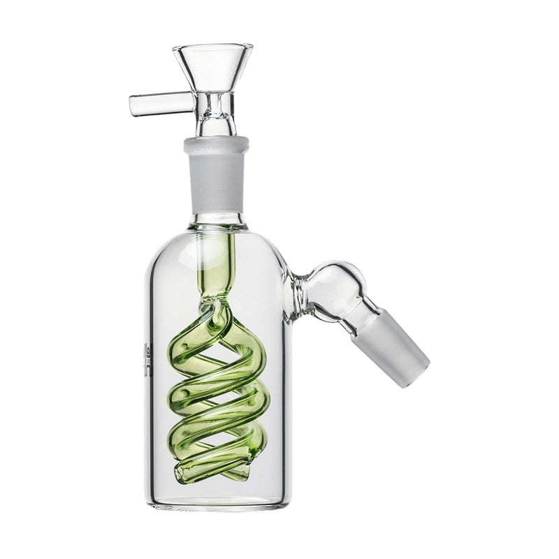 Human Grade 14mm Spiral Perc Ash Catcher Matrix Green / 45 deg