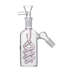 Human Grade 14mm Spiral Perc Ash Catcher Pink / 45 deg