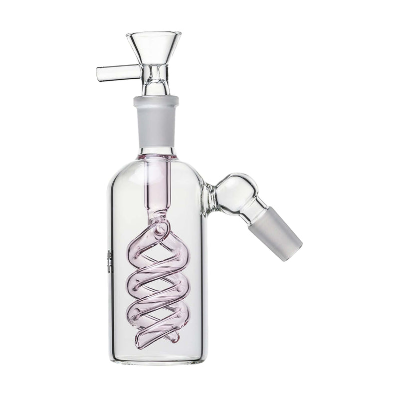 Human Grade 14mm Spiral Perc Ash Catcher Pink / 45 deg