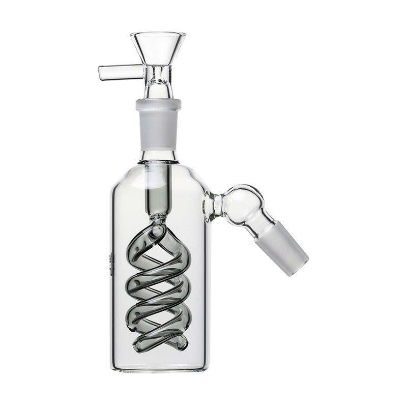 Human Grade 14mm Spiral Perc Ash Catcher Smoke / 45 deg