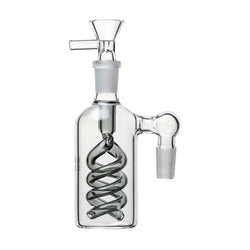 Human Grade 14mm Spiral Perc Ash Catcher Smoke / 90 deg