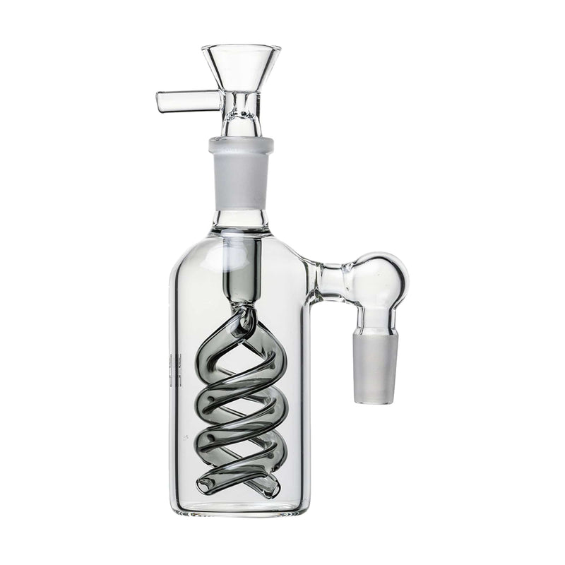 Human Grade 14mm Spiral Perc Ash Catcher Smoke / 90 deg