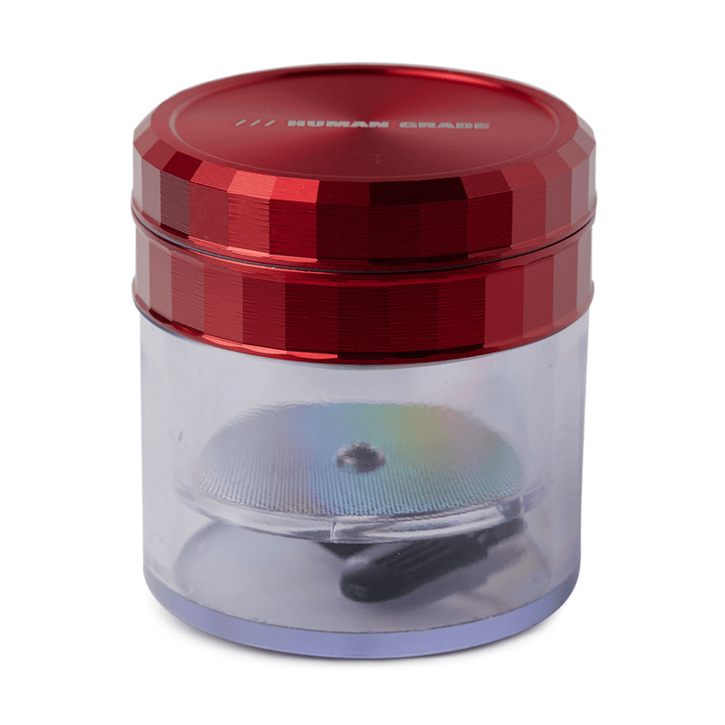 Human Grade 2.5" Clear Storage Grinder Red