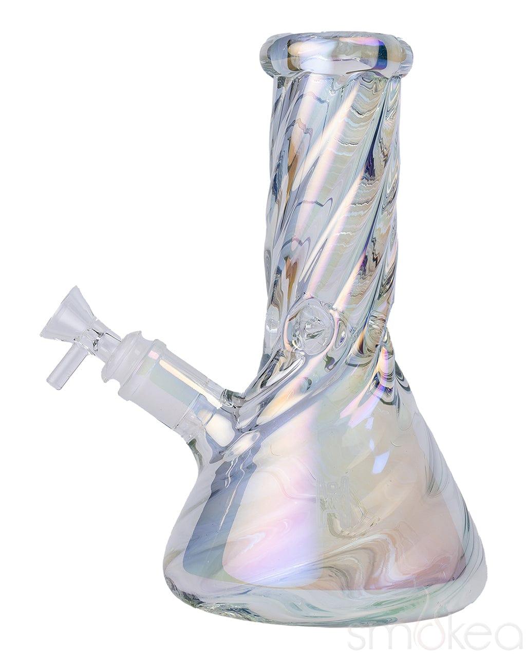 Human Grade 9" Twisted Iridescent Beaker Bong