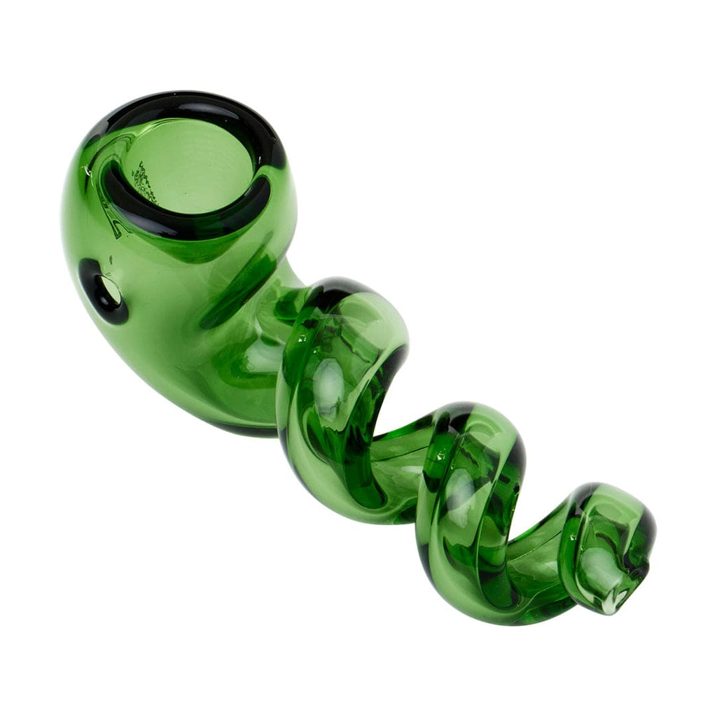 Human Grade Corkscrew Hand Pipe Green