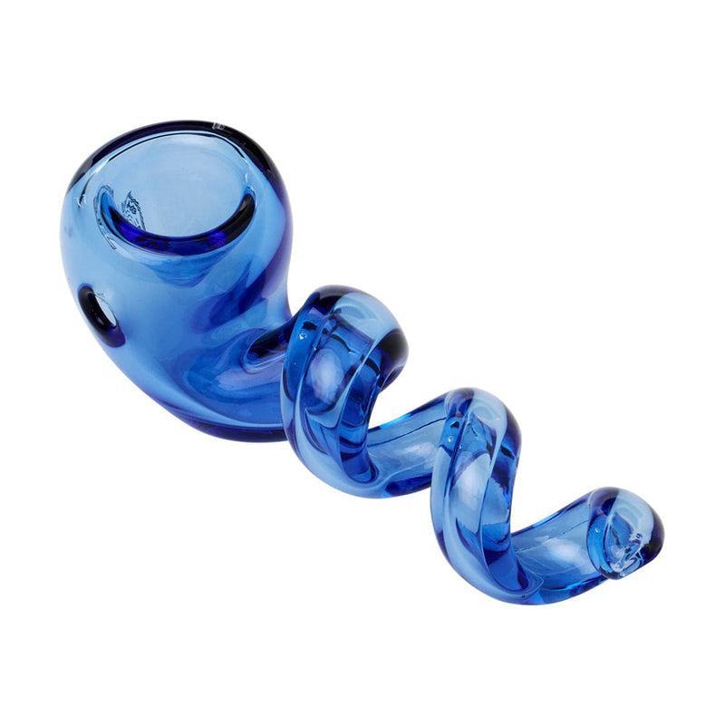 Human Grade Corkscrew Hand Pipe Light Blue