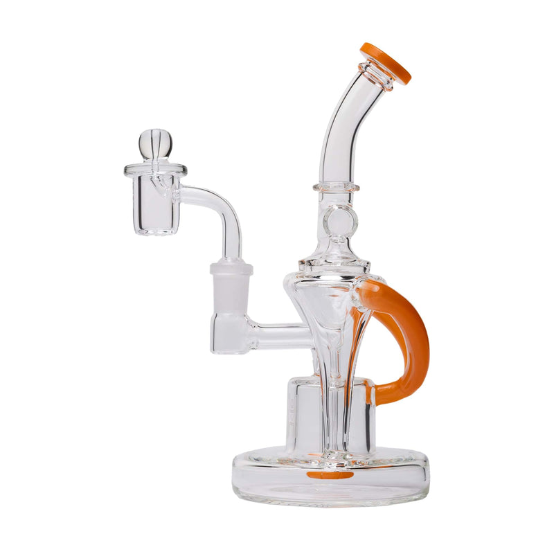 Human Grade Dualing Recycler Dab Rig Opaque Orange