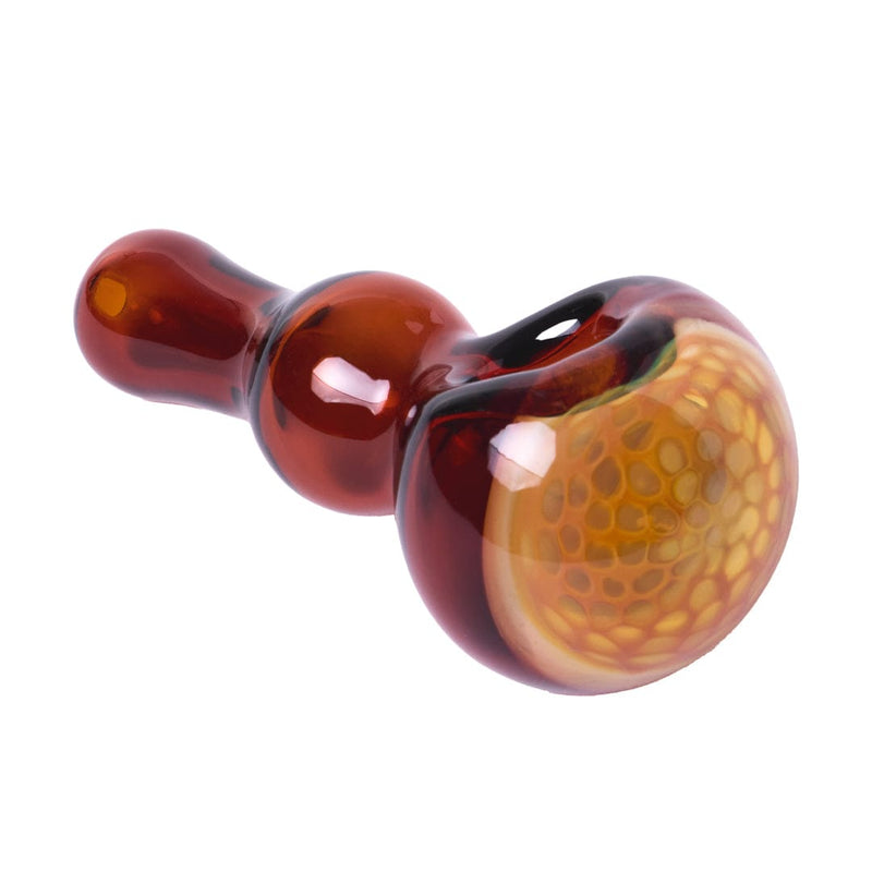 Human Grade Honeycomb Bubble Spoon Pipe Amber Orange