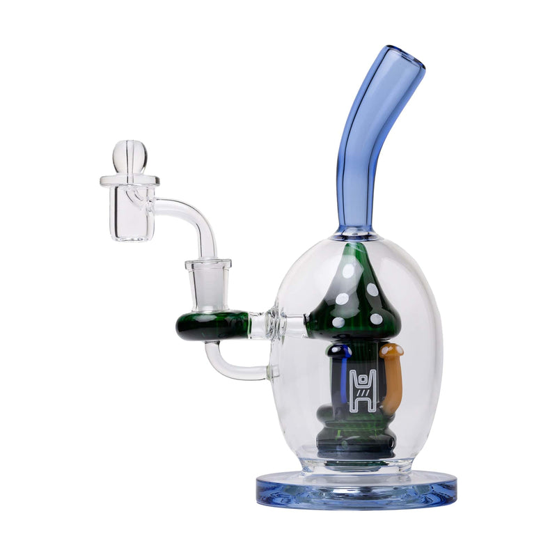 Human Grade Mushroom Globe Dab Rig Blue