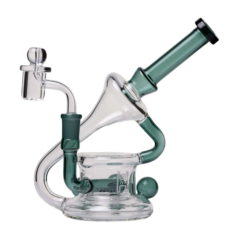 Human Grade Recycler 45 Triple Marble Dab Rig Lake Green