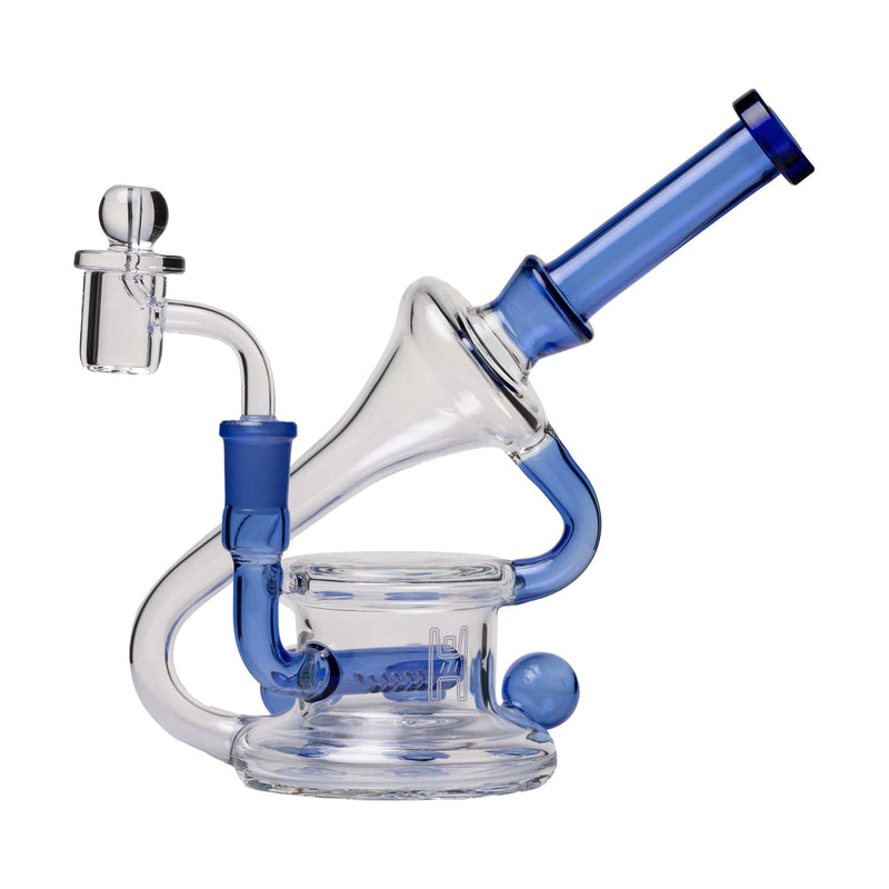 Human Grade Recycler 45 Triple Marble Dab Rig Light Blue