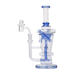 Human Grade Straight Recycler Dab Rig Blue
