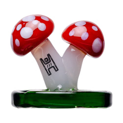Human Grade Twin Mushroom Carb Cap Red (Green Base)